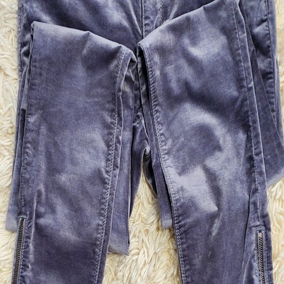 White | Black Gray velvet jeans - Picture 4 of 5